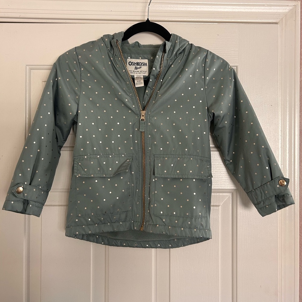 OshKosh B'gosh Kids Raincoat - Teal with White Dots